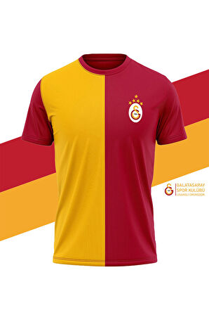Galatasaray Orijinal Lisanslı 5 Yıldızlı Sarı Kırmızı Erkek T-Shirt