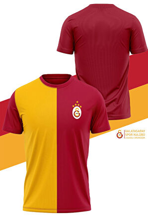 Galatasaray Orijinal Lisanslı 5 Yıldızlı Sarı Kırmızı Erkek T-Shirt + Şal Kaşkol Set Hed