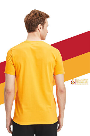 Galatasaray Orijinal Lisanslı Aslan Baskılı Sarı T-Shirt