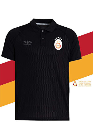 Galatasaray Orijinal Lisanslı 5 Yıldızlı Polo Yaka Siyah T-Shirt Gs Hediyelik Ahşap Kutu