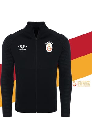 Galatasaray Orijinal Lisanslı Fermuarlı 5 Yıldızlı Siyah Sweat + Silikon Bileklik Set Hed