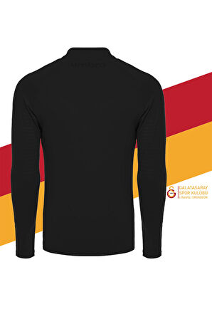 Galatasaray Orijinal Lisanslı Yarım Fermuar 5 Yıldızlı Siyah Sweat TC054