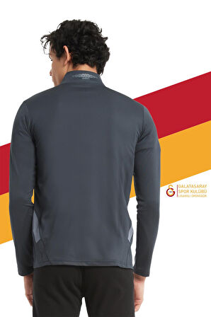 Galatasaray Orijinal Lisanslı 5 Yıldızlı Fermuarlı Antrasit Sweat + Silikon Bileklik Set 