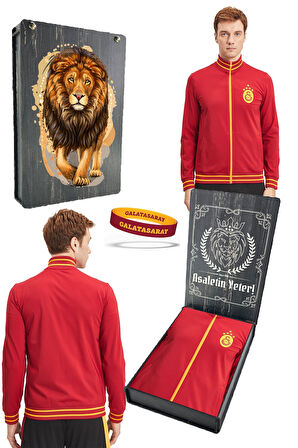 Galatasaray Orijinal Lisanslı Sarı Kırmızı 5 Yıldızlı Sweat + Silikon Bileklik Set Hediye