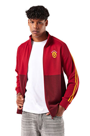Galatasaray Orijinal Lisanslı Tam Fermuar 5 Yıldızlı Sarı Kırmızı Sweat 