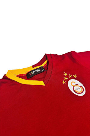 Galatasaray Orijinal Lisanslı 5 Yıldızlı Kırmızı Basic Çocuk T-shirt