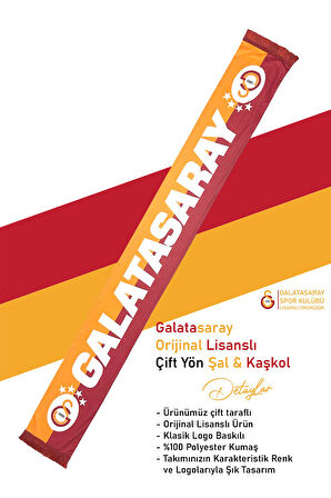 Galatasaray Orijinal Lisanslı 23-24 Sezonu Sarı Kırmızı 5 Yıldızlı Çocuk Forma + Şal Kaşk