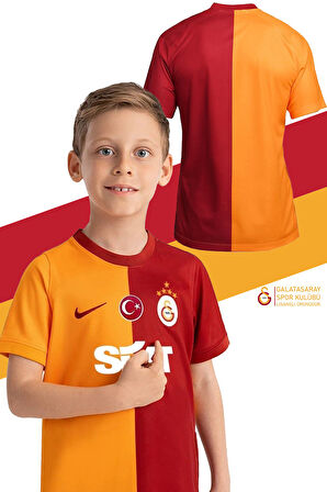 Galatasaray Orijinal Lisanslı 23-24 Sezonu Sarı Kırmızı Parçalı 5 Yıldızlı Çocuk Forma + 