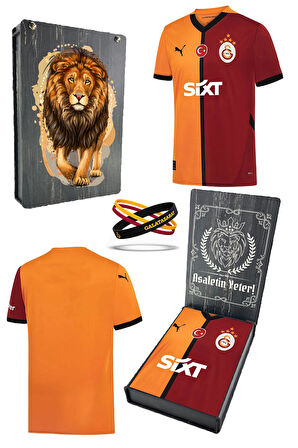 Galatasaray Orijinal Lisanslı 24/25 Parçalı 5 Yıldızlı Forma Spor Bileklik Set Aslan Bask