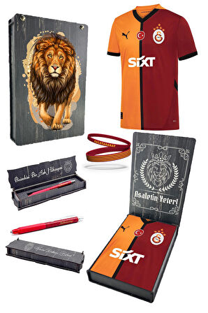 Galatasaray Orijinal Lisanslı 24/25 Parçalı 5 Yıldızlı Forma Premium Uçlu Kalem + Bilekli