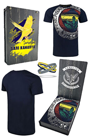 Fenerbahçe Orijinal Lisanslı Tribün 6 Renk Logolu Spor T-Shirt+ Bileklik Set Hediyelik A