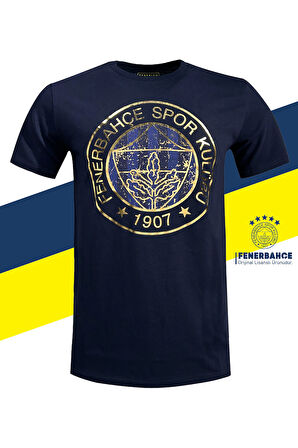 Fenerbahçe Orijinal Lisanslı Tribün Varak Logolu Spor T-ShirtHediyelik Ahşap Kutulu