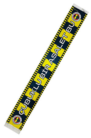 Fenerbahçe Orijinal Lisanslı Çubuklu Bir Asalet Saten Şal Atkı