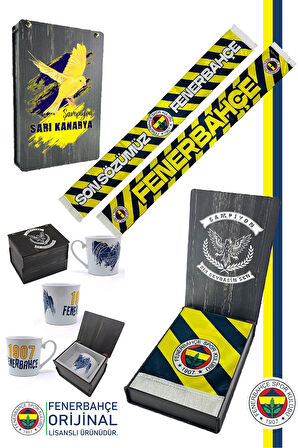 Fenerbahçe Orijinal Lisanslı Son Sözümüz Fenerbahçe Şal Atkı Seramik Kupa Set Kanarya Ba