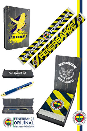 Fenerbahçe Orijinal Lisanslı Son Sözümüz Fenerbahçe Şal Atkı ve Hybrit Tükenmez Kalem Se