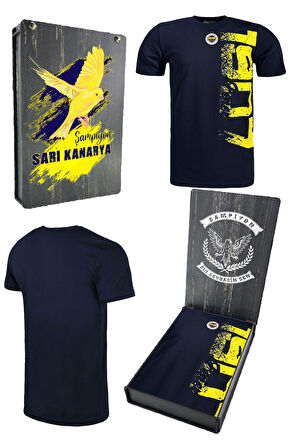 Fenerbahçe Orijinal Lisanslı Tribün 1907 Erkek T-Shirt Hediyelik Ahşap Kutulu