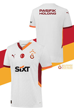 Galatasaray Orijinal Lisanslı 2024/25 5 Yıldızlı Beyaz Deplasman Forma
