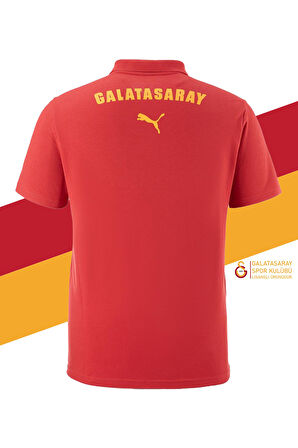 Galatasaray Orijinal Lisanslı Polo Yaka Kırmızı Antrenman 5 Yıldızlı T-Shirt