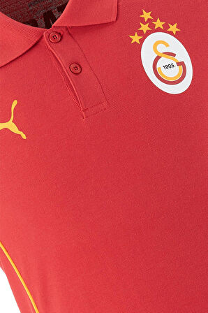 Galatasaray Orijinal Lisanslı Polo Yaka Kırmızı Antrenman 5 Yıldızlı T-Shirt