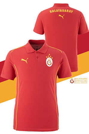 Galatasaray Orijinal Lisanslı Polo Yaka Kırmızı Antrenman 5 Yıldızlı T-Shirt + Şal Kaşko