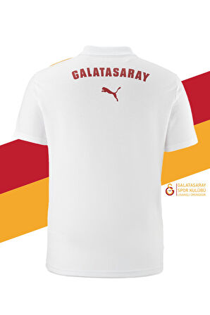 Galatasaray Orijinal Lisanslı Polo Yaka Beyaz Antrenman 5 Yıldızlı T-Shirt
