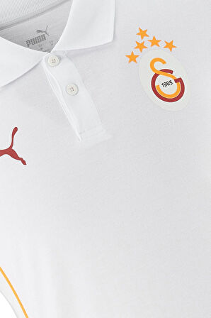 Galatasaray Orijinal Lisanslı Polo Yaka Beyaz Antrenman 5 Yıldızlı T-Shirt