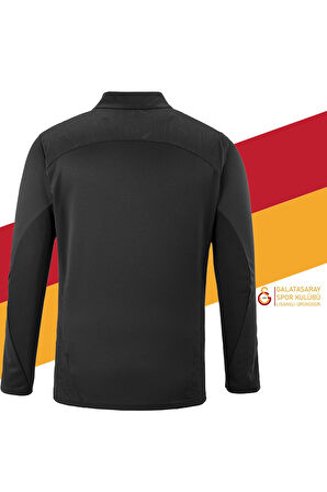 Galatasaray Orijinal Lisanslı 5 Yıldızlı A Takım Tam Fermuarlı Antrenman Üst Siyah Sweat 
