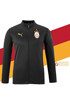 Galatasaray Orijinal Lisanslı 5 Yıldızlı A Takım Tam Fermuarlı Antrenman Üst Siyah Sweat 