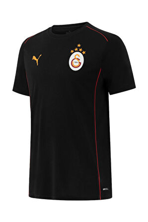 Galatasaray Orijinal Lisanslı Sıfır Yaka Siyah Antrenman 5 Yıldızlı T-Shirt
