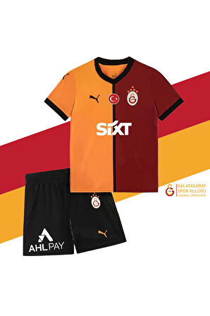 Galatasaray Orijinal Lisanslı 24-25 Sarı - Kırmızı 5 Yıldızlı Çocuk Forma Set