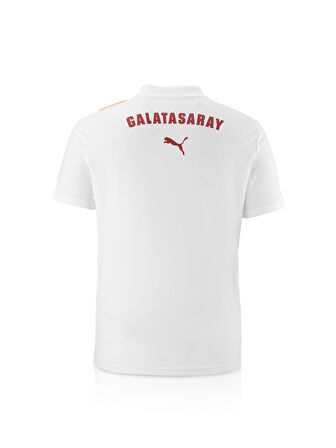 Galatasaray Orijinal Lisanslı Polo Yaka Beyaz Antrenman T-Shirt + Şal Kaşkol Set Ahşap Kutu