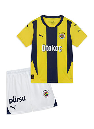 Fenerbahçe Orijinal Lisanslı 24/25 Çubuklu Sarı Lacivert Çocuk Forma Set Hediyelik Ahşap  Kutu