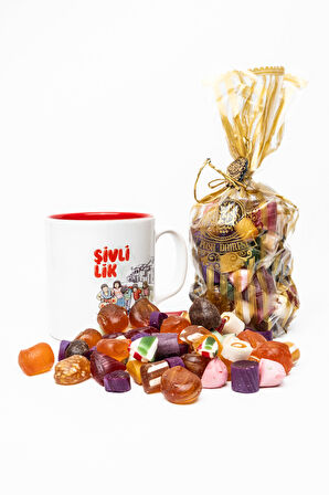 Paşa Dairesi Karışık Akide Şekeri Şivlilik Tasarımlı Kupa Bardakta 450 gr