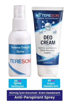 Terleme Önleyici Sprey 50 ml + Krem Deodorant Gümüş Iyonlu 40 ml