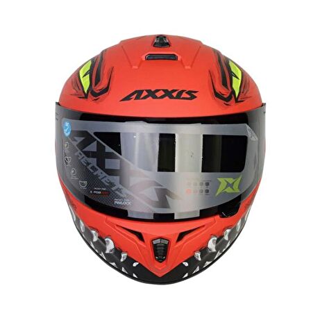 Axxis Draken Forza B5 Matt Red Full Face Motosiklet Kaskı