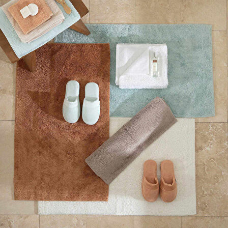 Bamboo Solid Banyo Paspası 60x100 cm Ekru
