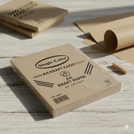 Single Color Kraft Kağıdı A4 100 lü Paket 