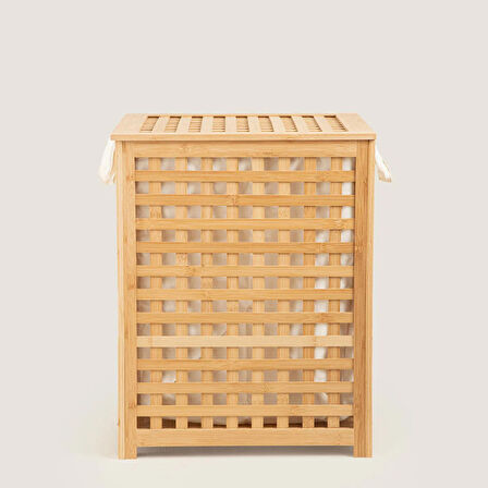 Bambu Çamaşır Sepeti 62x45 cm Natural
