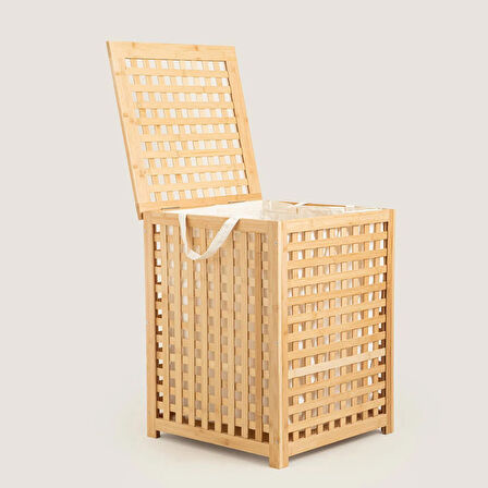 Bambu Çamaşır Sepeti 62x45 cm Natural