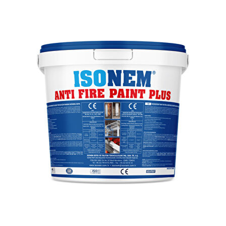 ISONEM ANTIFIRE PAINT PLUS Çelik Ahşap Beton 120 Dk Yangına Dayanıklı Beyaz Boya 18 Kg