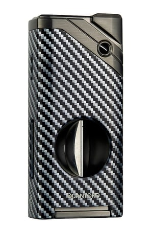 Quantoro Tek Torch Pürmüz V-Cut Siyah Karbon Metal Puro Çakmağı - TRZ1119