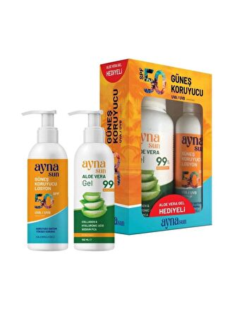 Ayna Sun Güneş Koruyucu Losyon SPF50 150 ml + Aloe Vera Jel 150 ml