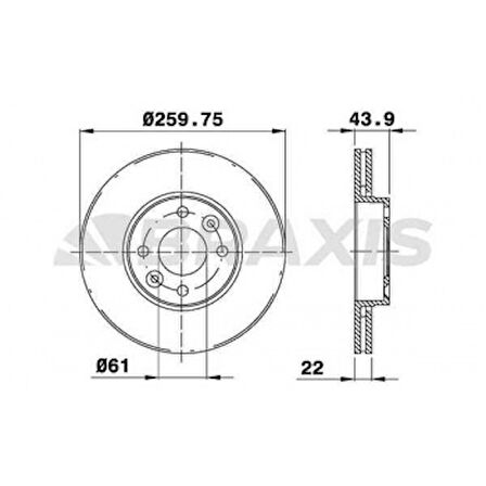 Renault On Fren Aynası Havalı Micra K12 03>10 Note 06>12 Clio III 06>10 Modus 04> 260×4 - Braxıs Ae0010