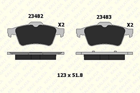 Renault Arka Fren Balatası Connect 1,8tdci 02 /> Laguna II III Latıtude Espace IV Vectra C Nissan Primera 1, - Kale B 23482 165 05 Ans