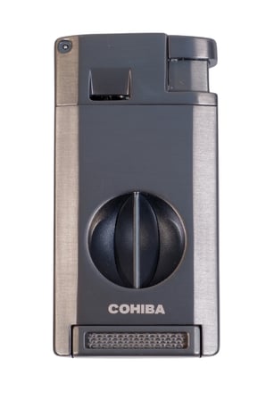 Cohiba Çift Torch Pürmüz Kesici & Delici Gunmetal Metal Puro Çakmağı