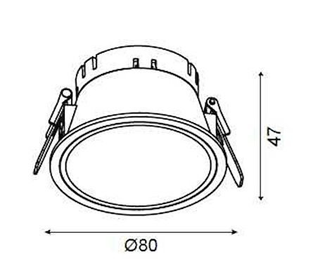JUPITER JH711 B&S Beyaz-Siyah Sıva Altı Yuvarlak Spot Kasası