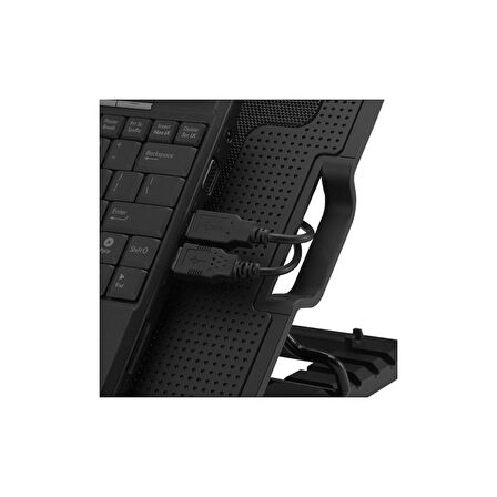 Kademeli Notebook Laptop Soğutucu Mavi Led Işıklı 12 cm Fanlı Stand
