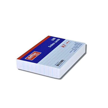 Deffter İndex Kartı A7 Beyaz Kareli 64129-1