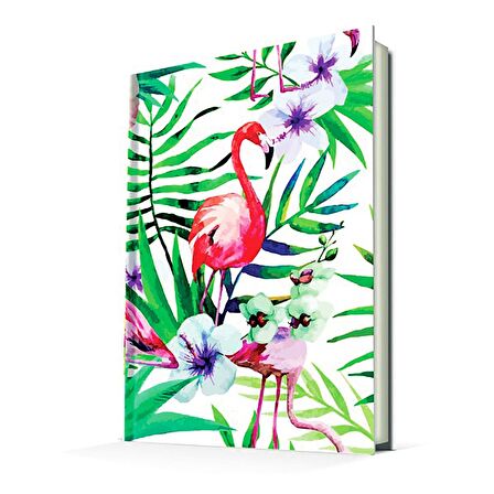 Deffter Paradise-Flamingo FlowerSert Kapak Çizgili 14x20 Cm