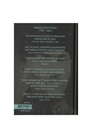 Mustafa Kemal Atatürk Çizgili 96 Yaprak Sert Kapak Defter